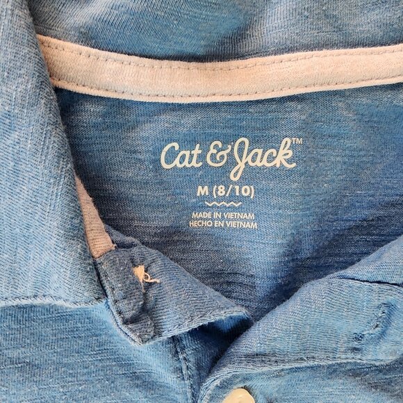 Cat & Jack Blue Polo Shirt Size Medium 8/10 - Picture 4 of 8